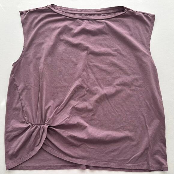 Lululemon Cotton-Blend Twist-Front Tank Top Cyber Violet Size 14 Muscle Tank - Picture 2 of 5
